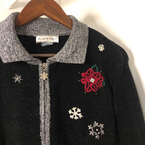 Allison Daley Christmas Sweater with sparkle embellishments - size large - Picture 2 of 5